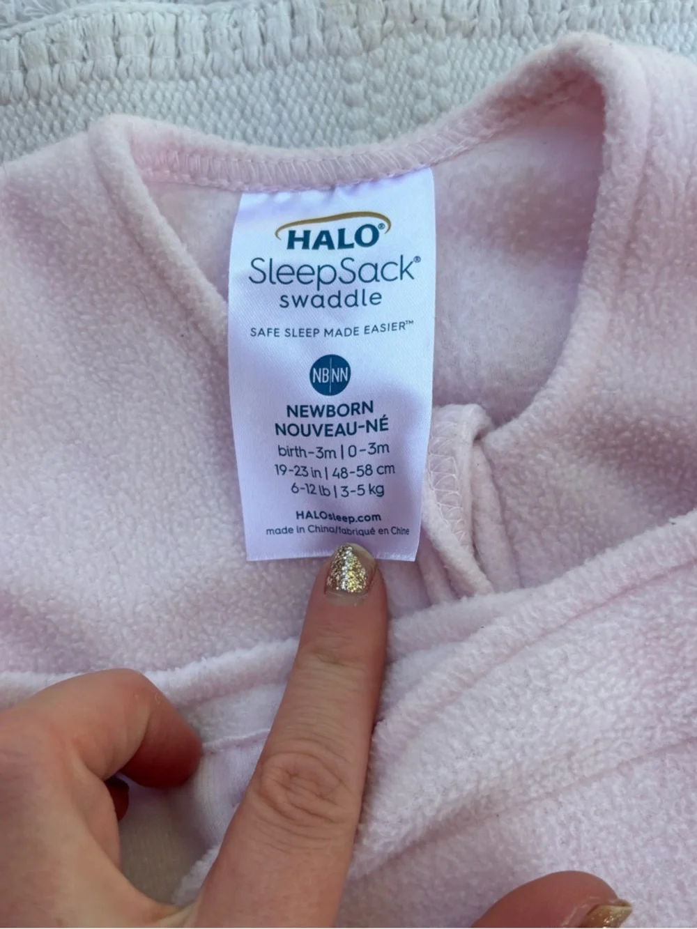 HALO Micro-Fleece Sleepsack Swaddle pink newborn